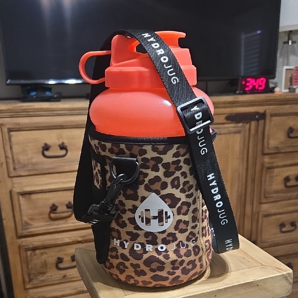 HydroJug Leopard Print/Bright Coral Set